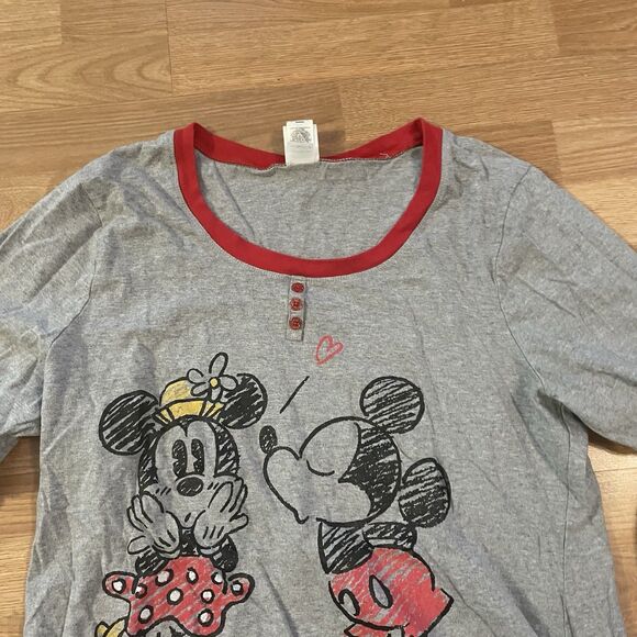 Disney Store MICKEY & MINNIE True Love PJ TOP Velvet Size XXL Pullover - Picture 4 of 7